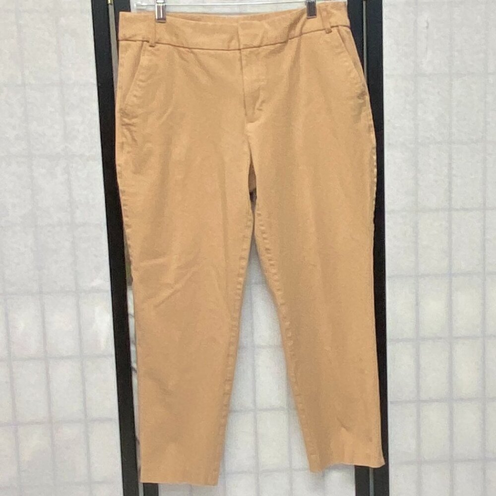 Time and Tru High Rise Stretch Straight Leg Ankle Dress Pants Slacks 12 Tan
